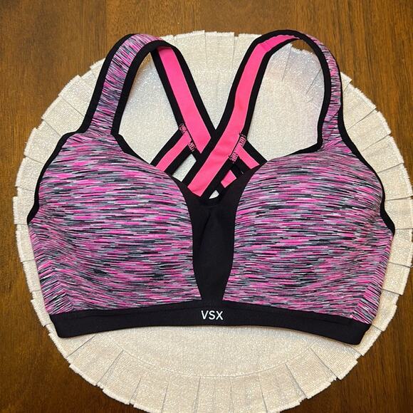 Victoria’s Secret Sport Multicolored Sports Bra Padding 34D Underwire - Picture 1 of 7